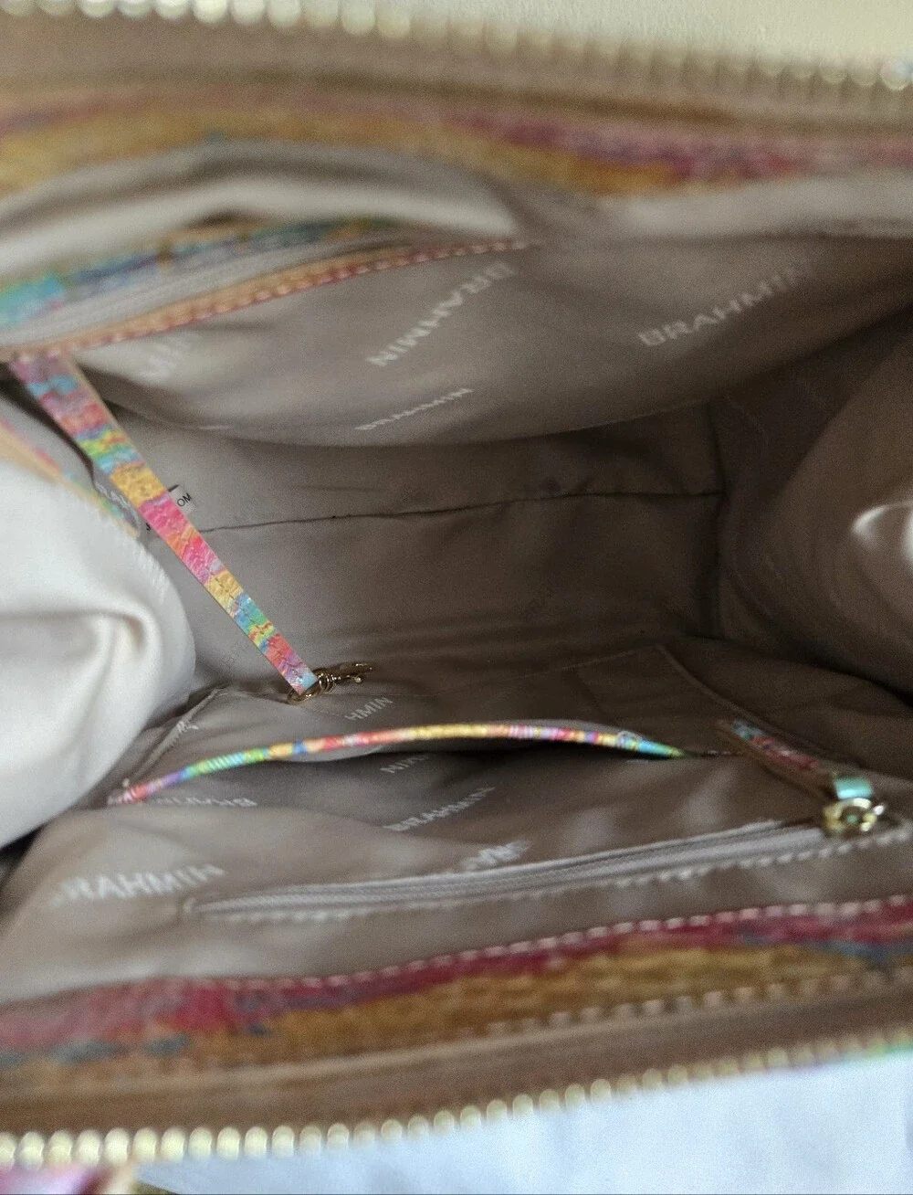 🌈NEW Brahmin Caroline Large Multicolor Croc Embossed Leather Satchel Bag🌈